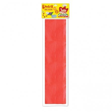 Бумага крепированная Каляка-Маляка, 50х250 см, плотность 32 г/м2, 1 рулон, 1 цвет красный, пакет с европодвесом фото 1