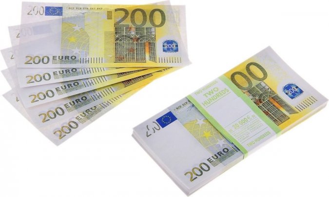 Шуточные деньги 200 евро фото 1