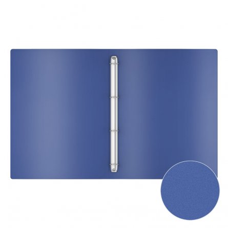 Папка на 4 кольцах Erich Krause, А4, 238х310х24 мм, 550 мкм,  пластик, синяя, "Matt Classic" фото 2