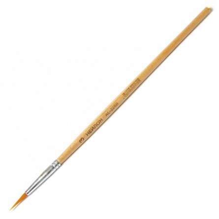 Кисть нейлон, Alingar, круглая, №3, деревянная ручка фото 2