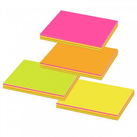 Блок для записей с клеевым краем, Alingar, 100 мм * 76 мм, 5 цветов, 100 л., "Неоновое ассорти", пакет с европодвесом фото 1