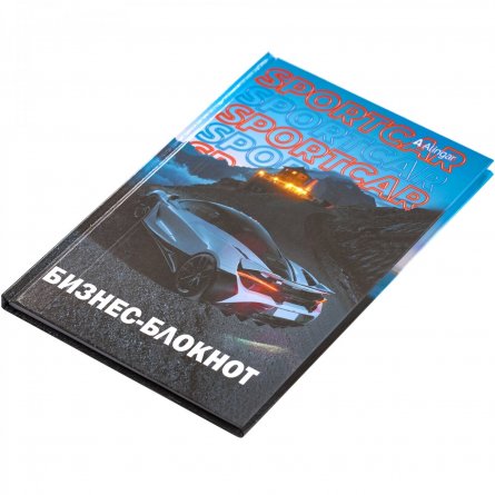 Бизнес- блокнот А5, 7БЦ, Alingar, ламинация, 80 л., клетка, "Sportcar" фото 3