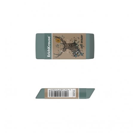Ластик Erich Krause,"Natural Life", термопластичная резина, прямоугольный, скошенный, цветной, 60*25*10 мм, картонная упаковка фото 2