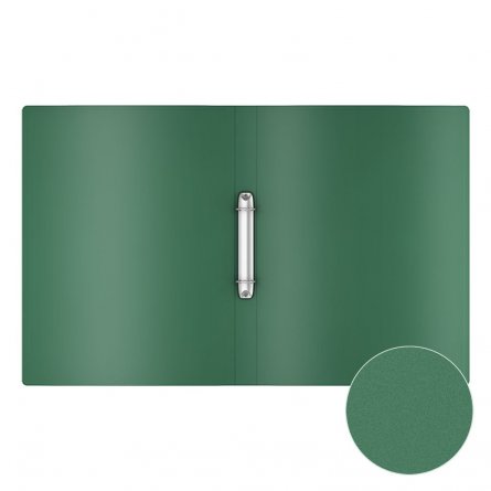 Папка на 2-х кольцах Erich Krause, А4, 238х310х24 мм, 500 мкм, пластик, зеленая, "Matt Classic" фото 2