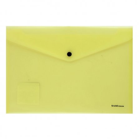 Папка-конверт на кнопке ErichKrause, A4, 232х334х1 мм, 180 мкм, жёлтый, " Glossy Neon" фото 1