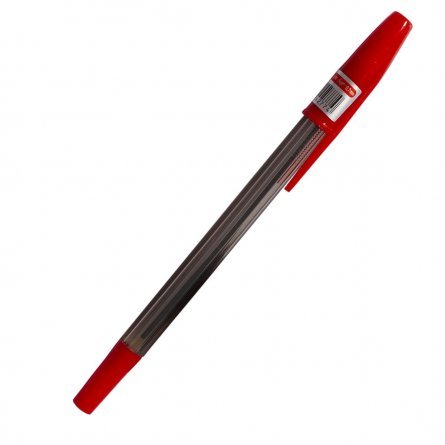 Ручка шариковая Alingar "Extra Soft", 0,7 мм, красная, игольчатый, металлизированный наконечник, грип, шестигранный, прозрачный, пластиковый корпус фото 2