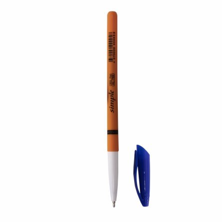 Ручка шариковая Alingar "Simple", 1 мм, синяя, игольчатый наконечник, круглый, оранжевый, пластиковый корпус, картонная упаковка фото 4