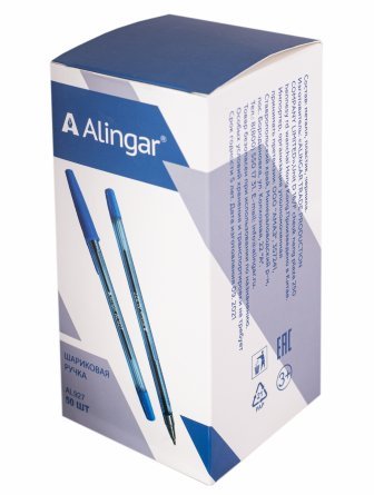 Ручка шариковая Alingar 927, 0,7 мм, синяя, металлический наконечник, грип, шестигранный, тонированный, пластиковый корпус, картонная упаковка фото 4