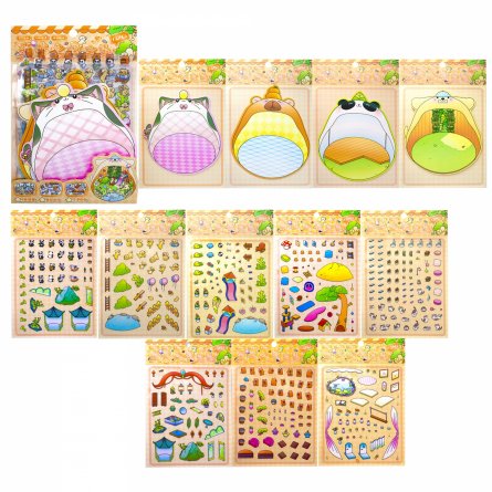 Наклейки для творчества - антистресс, 135*195 мм, "Summer games", MINI, 3D стикеры, 4 локации, 8 листов с наклейками, 10 шт/уп, пакет с европодвесом фото 1