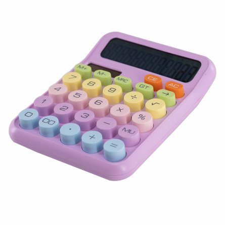 Калькулятор Alingar 12 разрядов, 158*125*18 мм, двойное питание, розовый, ААА батарея не комплекте фото 2
