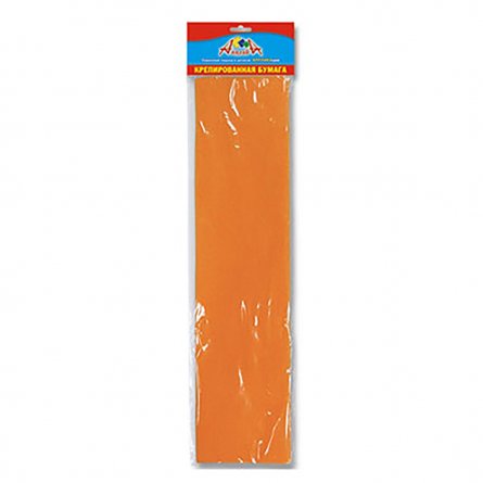 Бумага крепированная Апплика, 50х250 см, плотность 28 г/м2, 1 рулон, 1 цвет оранжевый, пакет с европодвесом фото 1
