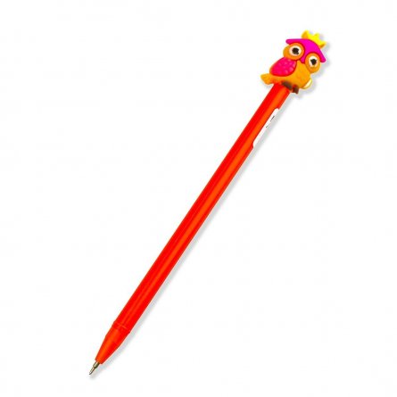 Ручка шариковая, TUKZAR, "Сова" синяя, цветной корпус фото 2