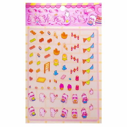 Наклейки для творчества - антистресс, 135*195 мм, "Cute animals", MINI, 3D стикеры, 4 локации, 8 листов с наклейками, 10 шт/уп, пакет с европодвесом фото 8