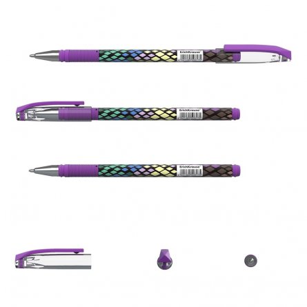Ручка шариковая Erich Krause,"ColorTouch. Purple Python", 0,7 мм, синий, метал.наконечник, грип, круглый пластиковый корпус, в тубусе 24 шт фото 2