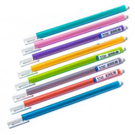 Ручка шариковая на масляной основе Alingar "NELI-S", 0,7 мм, синяя, игольчатый наконечник, трехгран, цветной, пластик. корпус, пластик. стенд 256 шт фото 1