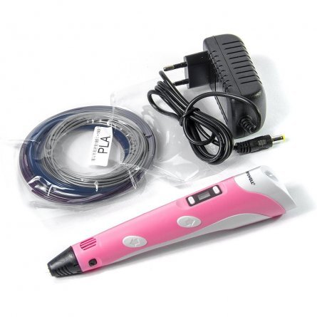 Ручка 3D Myriwell RP100B, пластик ABS/PLA - 3 цвета, розовая, картонная упаковка фото 4