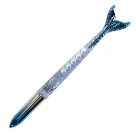 Ручка шариковая Alingar "Хвост русалки", 0,5 мм, синяя, с блестками, цветной рефленный пластиковый корпус фото 3