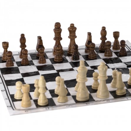 Шахматы, Alingar, размер доски 500*500 мм, коврик силикон, пакет с европодвесом фото 1