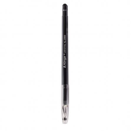 Ручка гелевая Alingar, "Cristal", 0,5 мм, черная, игольчатый наконечник, круглый, прозрачный, пластиковый корпус, в уп. 12 шт., картонная упаковка фото 4