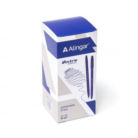 Ручка шариковая Alingar на масляной основе "Vectro", 1 мм, синяя, пулевидный наконечник, грип, шестигранный, синий, пластиковый корпус фото 6