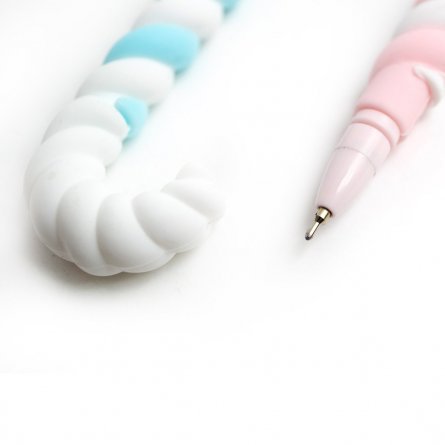 Ручка шариковая, синяя, Alingar, "Crutch sugar", игольчатый наконечник, корпус прорезин, 0,7мм(48шт) фото 3