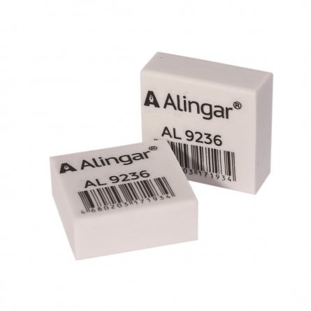 Ластик Alingar, синтетический каучук, квадратный, цвет белый, 25*25*10 мм, картонная упаковка фото 2