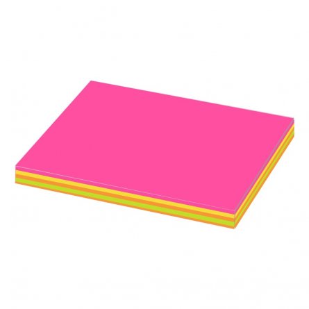 Блок для записей с клеевым краем, Alingar, 100 мм * 76 мм, 5 цветов, 100 л., "Неоновое ассорти", пакет с европодвесом фото 3