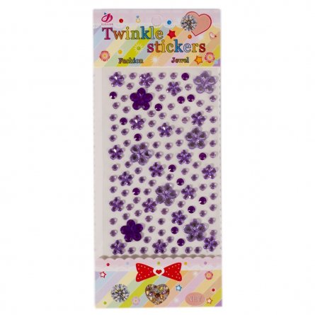 Наклейки-стразы Alingar, акриловые, "Яркие цветочки", стразы-цветочки, крупные и средние, пакет с европодвесом фото 7