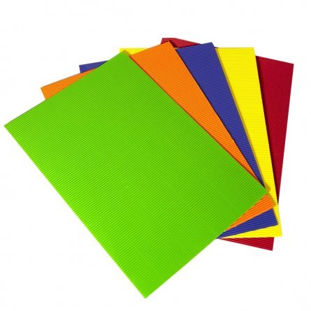 Картон цветной Апплика, А4, гофрированный, 5 листов, 5 цветов, картонная папка, "Веселый паровозик" фото 2