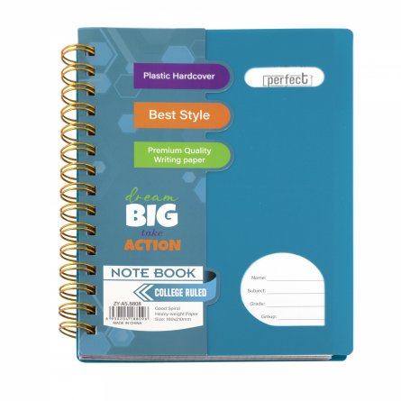 Тетрадь 120л., А5, клетка, Alingar, гребень , пластиковая обложка с информ. окном, цветные пластиковые разделители, ассорти 4 цвета фото 2