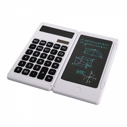 Калькулятор с графическим планшетом Alingar 12 разрядов, 162*80*14 мм, двойное питание, белый, раскладной, стилус, батарея в комплекте фото 3