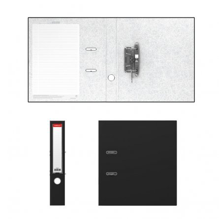 Папка-регистратор с арочным механизмом разборная, ErichKrause "Granite", А4, 285х315х50 мм, черный фото 2