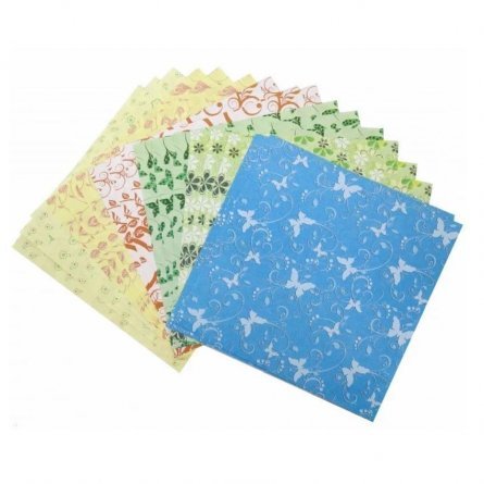 Бумага цветная для оригами Апплика, 200х200 мм, 18 листов, с рисунком, картонная упаковка, "Цветные поделки" фото 3