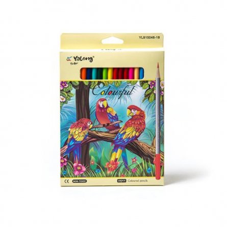 Цветные карандаши 18 цв."Живая природа" дерев. корпус, грифель 0,3мм ., картонная коробка