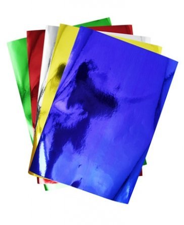 Фольга цветная Апплика, А4, декоративная, 5 листов, 5 цветов, упаковка ПЭТ, "Яркий мир творчества" фото 2