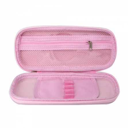 Пенал - косметичка Alingar, EVA, молния, 1 откидная планка, карман сетка, объем. рисунок, 80 х 210 мм, "RABBIT cute", зайчик, микс (роз., сиреневый) фото 3