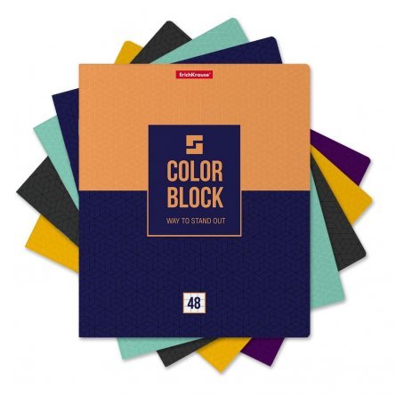 Тетрадь 96л., А5, клетка, ErichKrause "Color Block", скрепка, мелованный картон фото 4