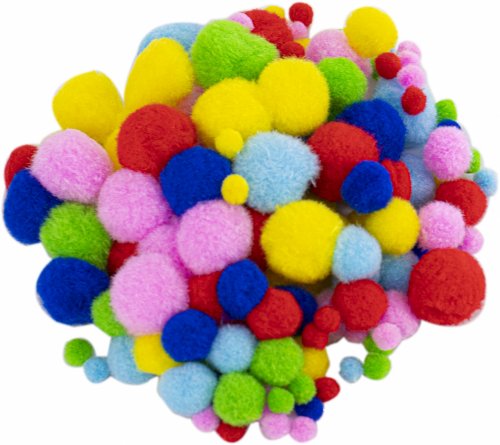 Набор для творчества Alingar, Проволока пушистая-30 см 100 шт, Помпоны (микс) -130 шт, Глазки (микс) -200 шт, "Цветной микс", пакет с европод. фото 3