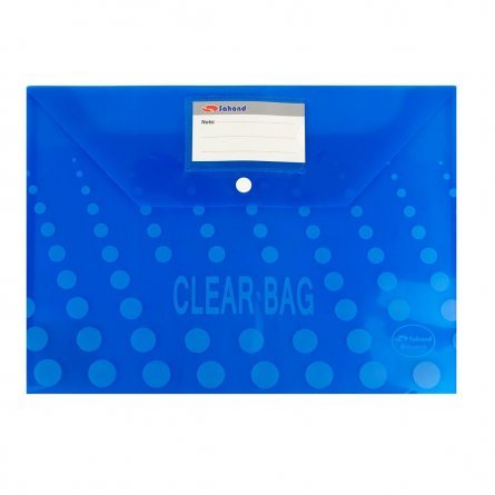 Папка-конверт на кнопке Sahand, A4, 250х360 мм, 150 мкм, карман для визитки, ассорти, прозрачная с рисунком, "Clear Bag" фото 6