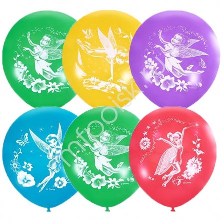 Воздушные шары М12"/30 см Пастель+Декоратор (раст) 2 ст. рис "Дисней Фей" 50 шт.  шар латекс фото 1