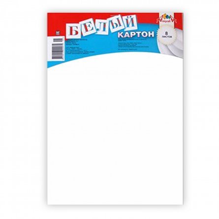 Картон белый Апплика, А4, 8 листов, немелованный, на скобе, "Обечайка" фото 1