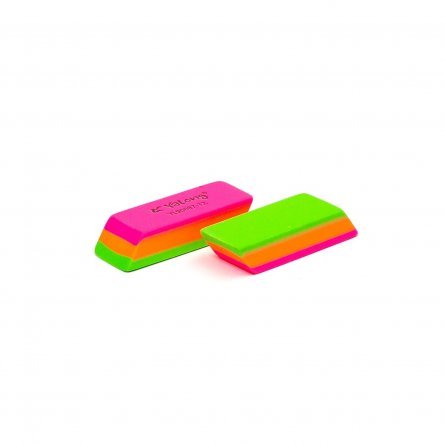 Ластик Yalong, синтетический каучук, прямоугольный/скошенный, цвет ассорти, 45*20*10 мм, пластиковая банка фото 2