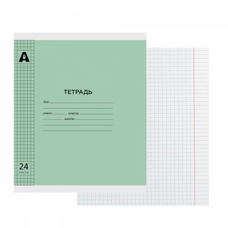 Тетрадь 24л., клетка, обложка пластик, Alingar, скрепка, блок офсет, 100% белизна,  "Зелёный" фото 6