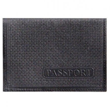 Обложка для паспорта, натур. кожа, черная, тиснение, конгрев фото 1
