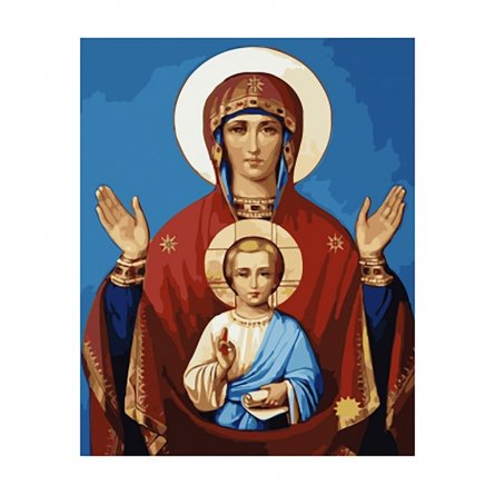 Картина по номерам Рыжий кот, 40х50 см, с акриловыми красками, холст, "Икона знамение Божией Матери" фото 1
