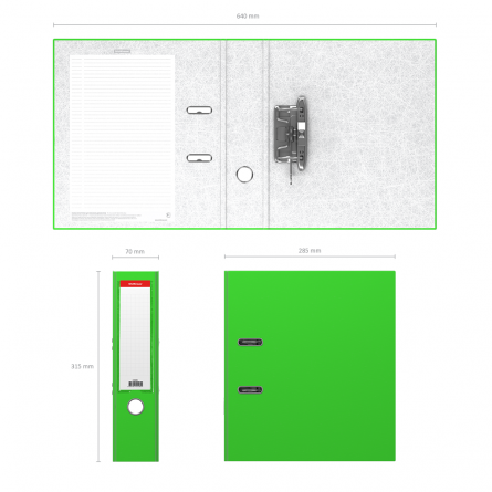 Папка-регистратор 70мм, ErichKrause "Neon", А4, зеленая фото 2