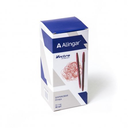 Ручка шариковая Alingar на масляной основе "Vectro", 1 мм, красная, пулевидный наконечник, грип, шестигранный, красный, пластиковый корпус фото 2