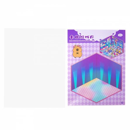 Наклейки для творчества - антистресс набор, 135*195 мм, "MIX CAPYBARA", MINI, 5D стикеры, 4 комнаты, 4 листа с наклейками, 24 шт/уп, шоу-бокс фото 4