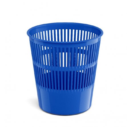 Корзина для бумаг ERICH KRAUSE, сетчатая, круглая, пластик, синяя, 9л., "Classic" фото 1