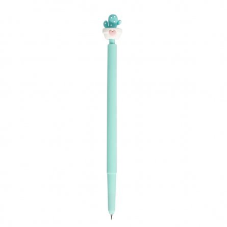 Ручка гелевая Alingar "Кактусы", 0,5 мм, синяя, автоматическая, игольчатый наконечник, круглый цветной пластиковый корпус, картонная упаковка фото 2